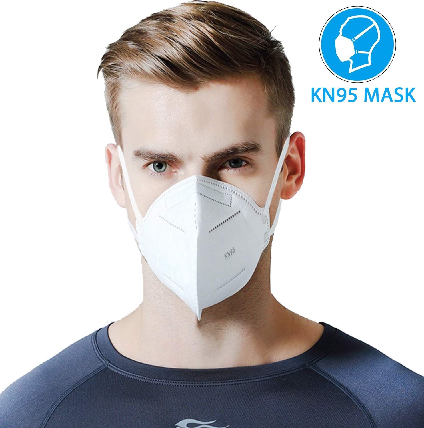 N95 Mask Otato Mouth Mask Facial Mask, Anti-droplet Anti-dust Anti-haze,Mouth-muffle Ear-hanging Type (1Pcs KN95 Mask)