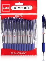 Cello Comfort Blue Ballpoint Pens 1.0mm Retractable French Grip Pack of 12 view 7