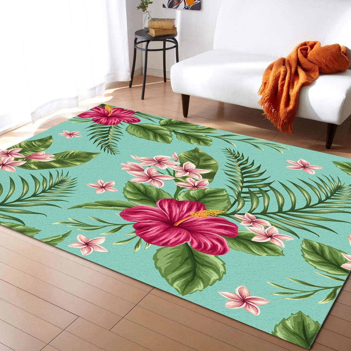 Tropical Large Area Rugs 4' x 6', Throw Carpet Floor Cover