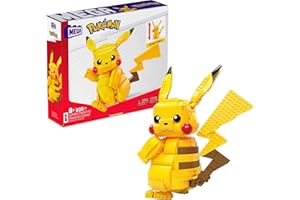 MEGA BRANDS MEGA Pokémon Building Toys Set Jumbo Pikachu with 806 Pieces, Articulated and Poseable, 12 Inches Tall, for Kids