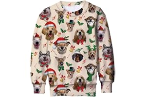 Lovefairy Kids Ugly Christmas Sweatshirt Novelty Xmas Sweater for Boys Girls 4-16 Years Novelty Pullover