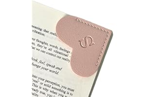 WAYZTON Personalized Leather Book Marks, Heart Bookmark, Unique Cute Handmade Letter Bookmarks Accessories for Reading Women, Teacher, Student, Book Lovers Book Mark Gifts (Pink, S)