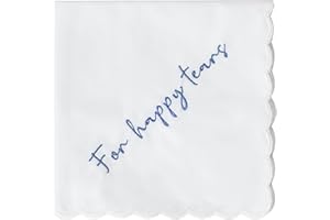 TRULIVA Mother of the Bride Gifts Happy Tears Wedding Handkerchief Something Blue for Bride on Wedding