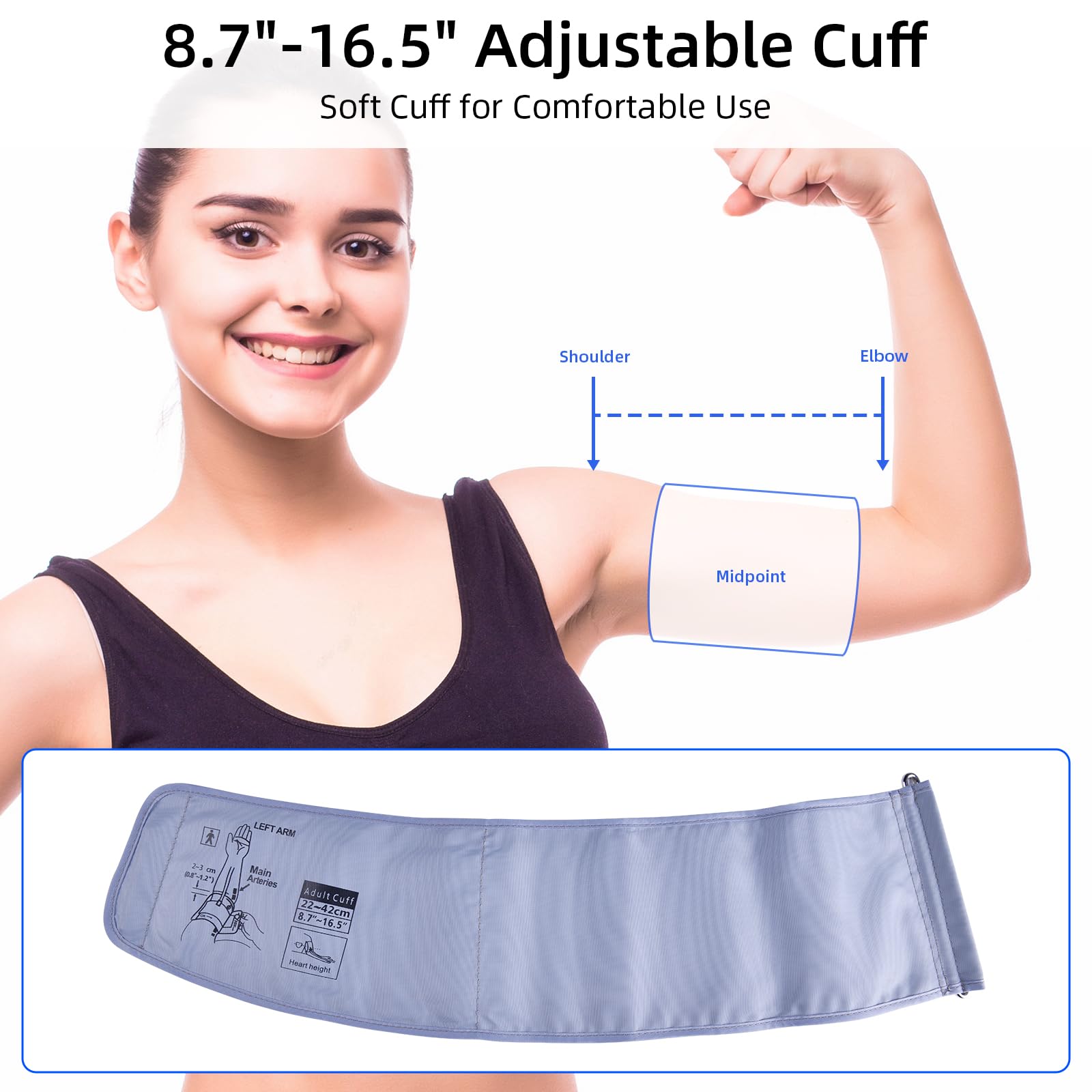 Automatic Blood Pressure Monitor: X8 Digital Blood Pressure Machine Upper arm for Home use with Adjustable BP Cuff(8.7-16.5