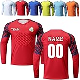 Custom Padded Goalie Jersey Soccer Goalie Shirt Personalized Goalkeeper Uniform Goalkeeper Kit for Kids Boys Youth Adults