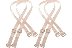 PACKOVE 2 Pairs Adjustable Skin Color Bra Strap Extensions, Anti-skid Elastic Replacement Shoulder Straps
