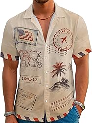 Hawaiian Shirts for Men Summer Beach Casual Short