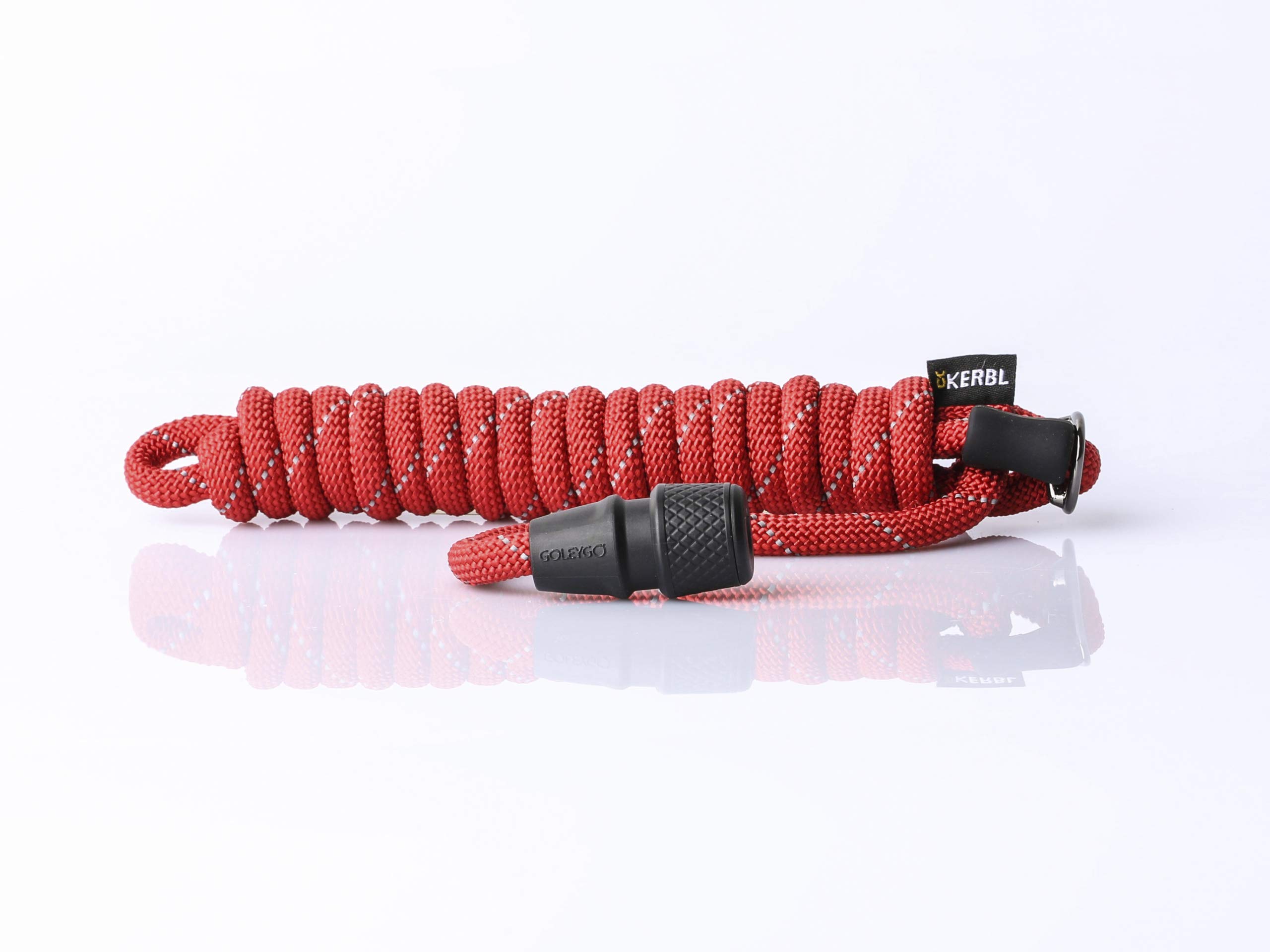 GOLEYGO dog leash rope, red, brightly reflected, size S 1.4-2m, secure magnetic lock, incl. Adapter pin, dog leash for small dogs up to 15kg, maximum load 100kg