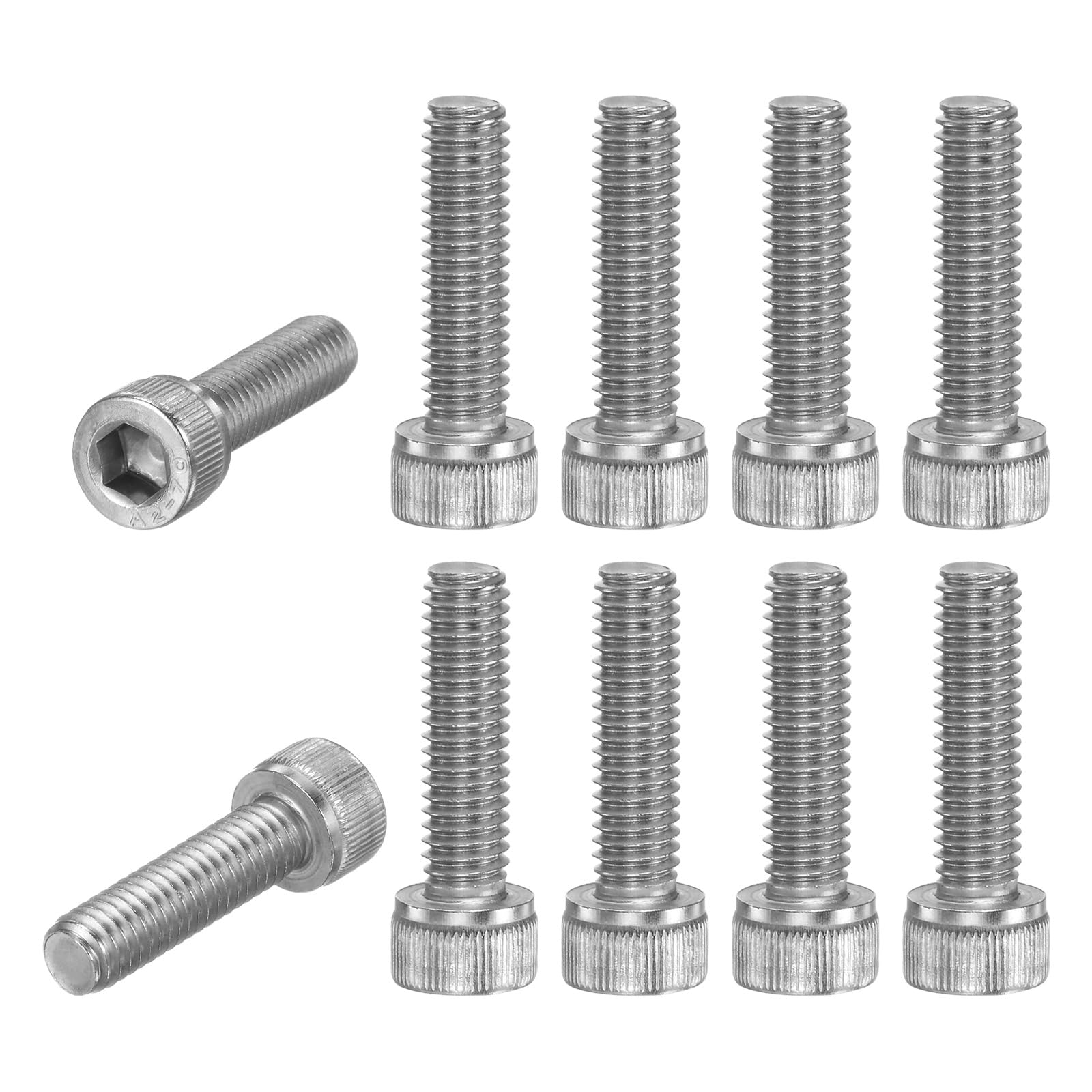M METERXITY 10-Pack Socket Head Cap Screws Bolts M6x22mm 1mm Pitch Button Head Socket Screws 304 Stainless Steel Hex Socket Bolts [Silver]