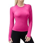 LWISMIL 1/2 Pack Women's Compression Shirts Long Sleeve Seamless Workout Tops with Thumb Holes Dry Fit Athletic Gym Shirts