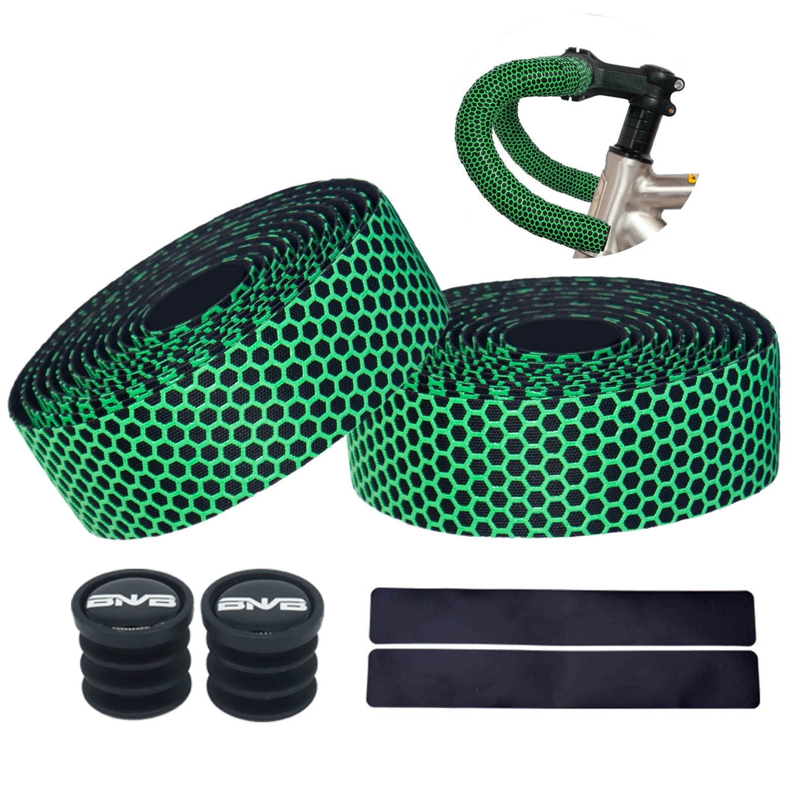 PLATTBK Road Bike Handlebar Tapes Breathable Non-Slip Shock-Absorbent Bicycle Bar Tape,Green
