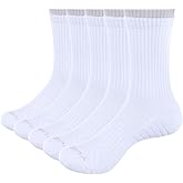 YUEDGE Women's Training Athletic Cushioned Crew Socks Moisture Wicking Cotton Womens Socks Padded Boot Socks For Women