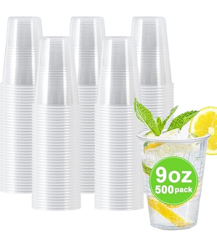 16 Oz Clear Plastic Cups PET Disposable Cold Cups With Lids And...