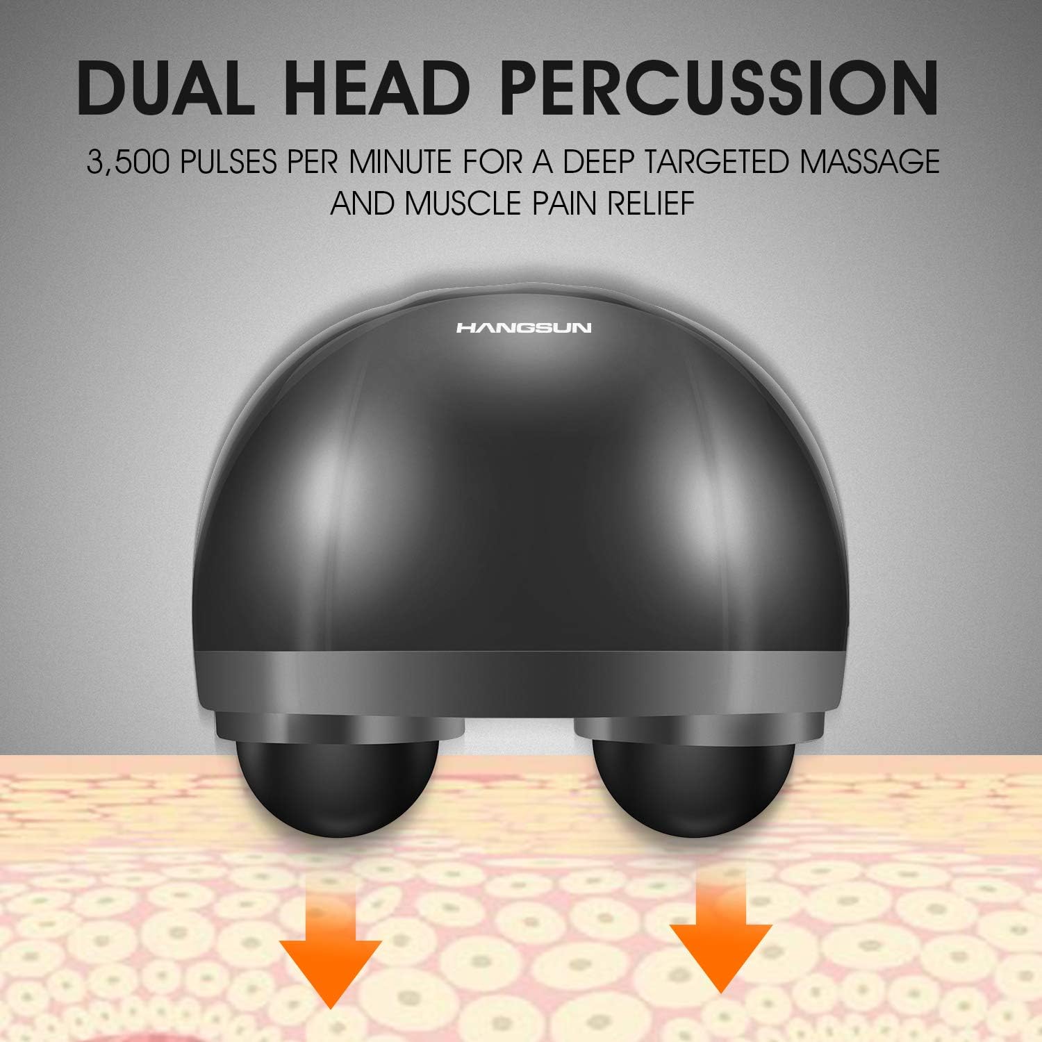 Hangsun Handheld Neck Back Massager MG460 Deep Tissue Percussion Massage for Shoulder, Leg, Foot, Muscles, Electric Double Head Full Body Massagers: Health & Personal Care