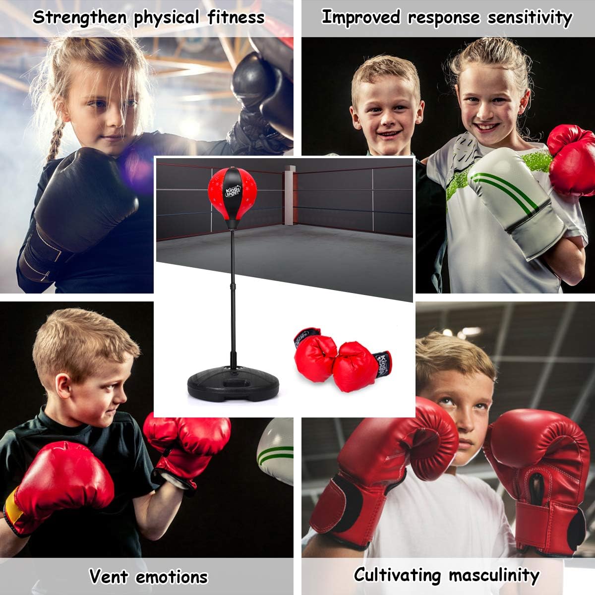 Costzon Kids Boxing Set, Height Adjustable Punching Ball Stand, Hand Pump, Boxing Gloves for Children Boys & Girls, Punching Bag Freestanding Set (Kids) : Sports & Outdoors