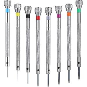 Watch Link Screwdriver, 0.6-2.0 mm Precision Watch Repair Screwdriver Set | 8Pcs Watchmaker Screwdriver Set, Small Flathead S
