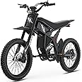 GT73 Electric Dirt Bike for Adults 2000W Electric Bike with 1747Wh(48V 18.2AH*2) Removable Batteries 37MPH/85Mile Range 25" x2" Motorcycle Tires Dual Hydraulic Brakes & Full Suspension (Black1)