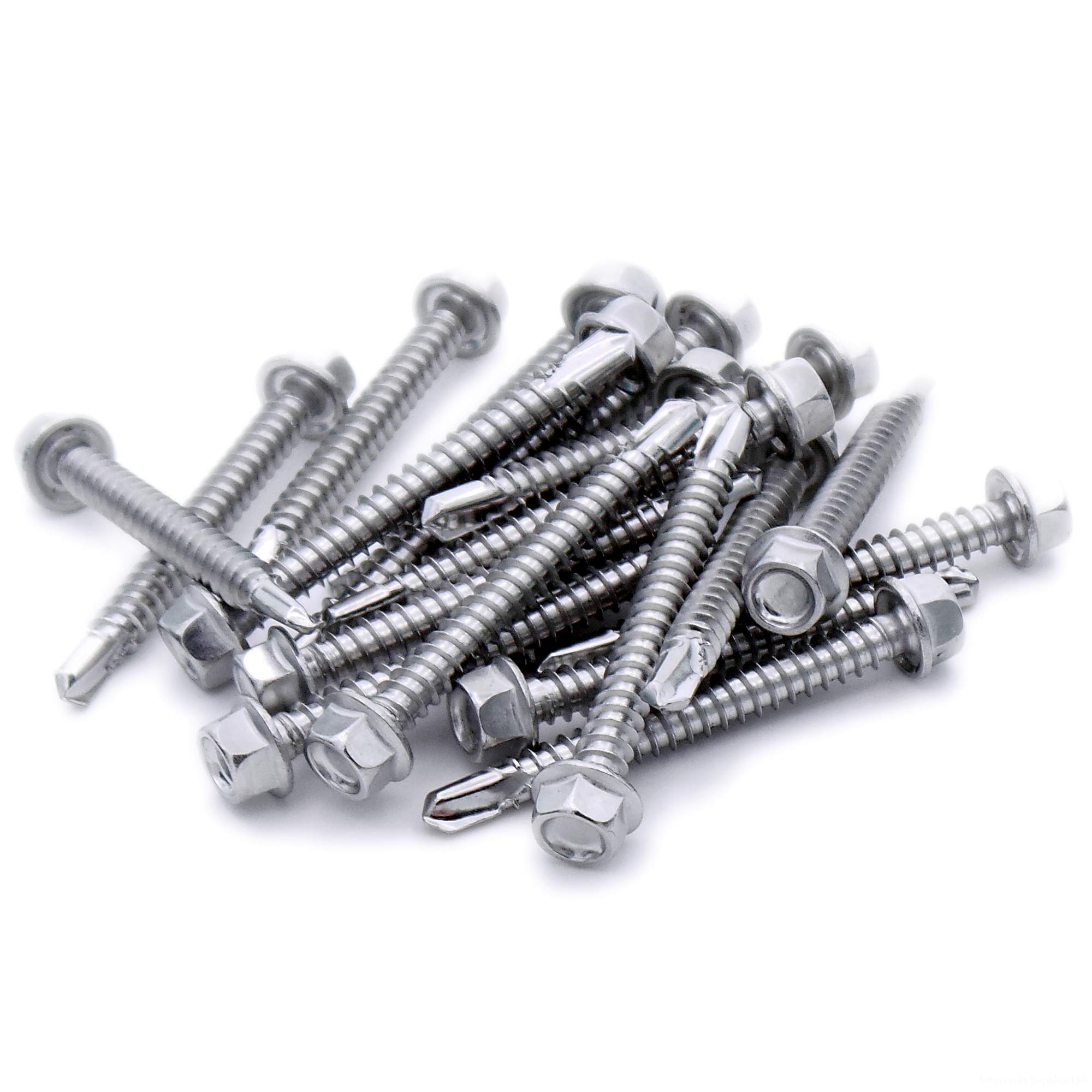 No.14 x 0.7 (6.3mm x 19mm) Hex Self-Drilling Screw (Flanged) - Stainless Steel (A2) (Pack of 10)