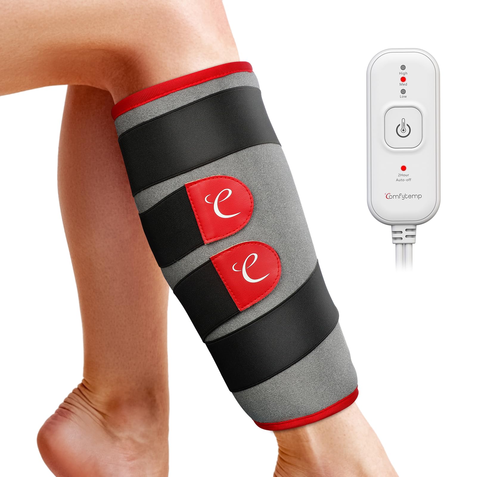 Comfytemp Heating Pad for Leg Pain & Cramps Relief, Wearable Knee Heating Pads for Knee Pain, Wrap Around Heating Pad for Shin Splint/Calf/Arm, Birthday Gifts for Mom Women (S/M)
