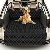 BONTHEE Waterproof SUV Dog Cargo Liner Mat - Heavy Duty Pet Seat Cover for SUV Sedan Van, Non-Slip Back Trunk Protector with Bumper Guard, Large Universal Fit (Black)