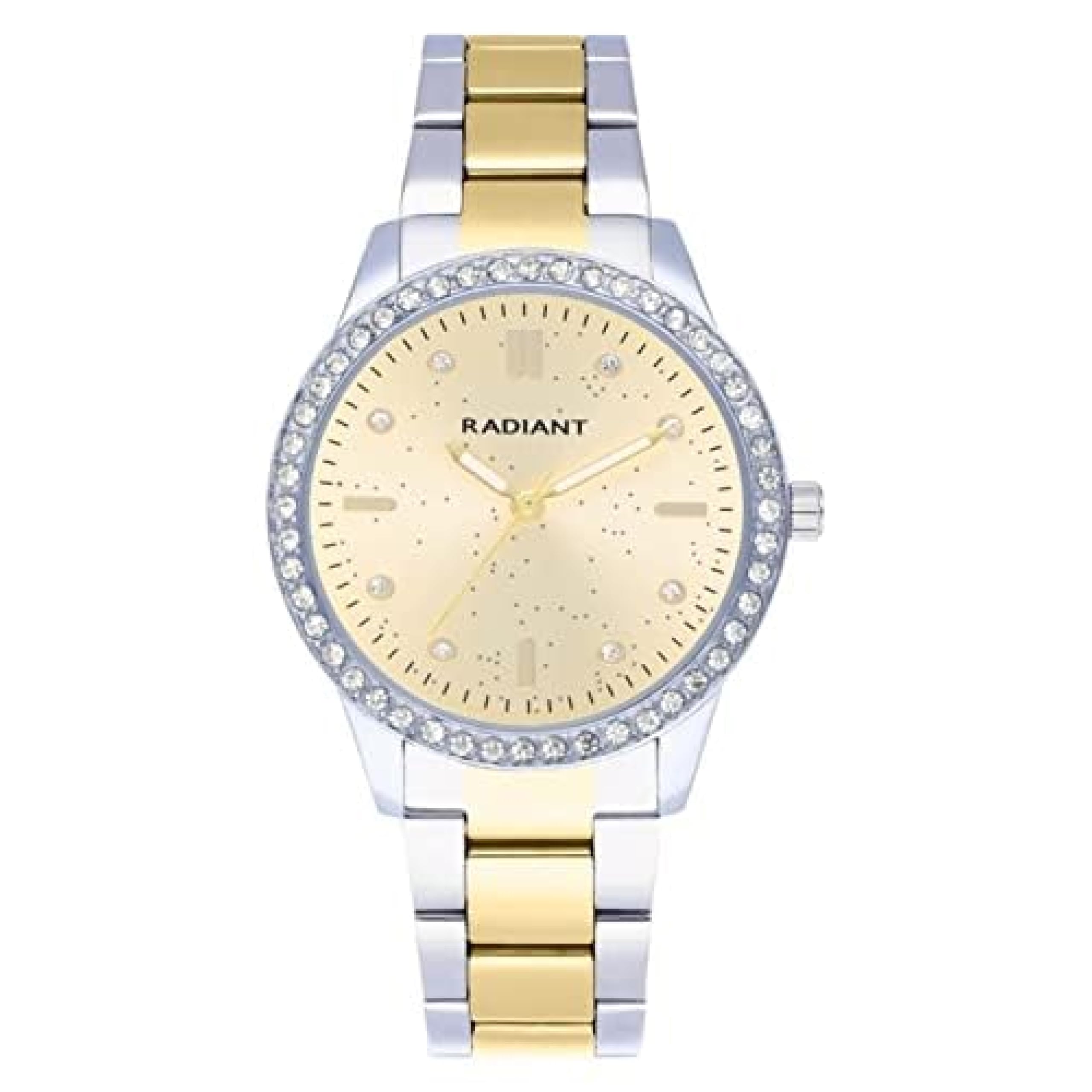 Radiant - Universe Collection - Analogue and Automatic Watch for Women Quartz and with Gold dial. Stainless Steel Strap in a Gold and Silver 38 mm., Multicoloured, Bracelet