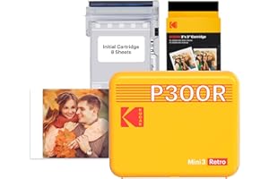 KODAK Mini 3 Retro 3x3'' Portable Photo Printer, Bluetooth Smartphone Printer for iPhone & Android, Instant Color Prints, 4PA