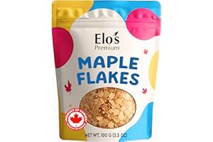 Maple Flakes 100g – PRODUCT OF CANADA- 100% Pure Crystallized Maple Syrup for Baking, Coffee, Cereal & Desserts – Crunchy, Na