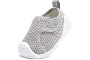 STQ KIDS Baby Lined Wide Toe Box Boys Girls Shoes Winter Toddler Slippers House First Walking Sneakers 6 9 12 18 24 Month