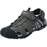 Queday Mens Sport Sandals Closed Toe Outdoor Hiking Sandals Lightweight Trail Walking Casual Water Shoes