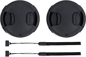 2-Pack 52mm Front Lens Cap Cover with Deluxe Cap Keeper for Fuji Fujifilm X-M5 X-A7 X-T200 X-T50 X-T30II X-T30 X-T20 X-T10 XT