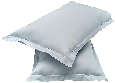 Amazon Brand - Solimo Solid 144 TC 100% Cotton 2 Piece Pillow Covers(Not Pillow), 18\x 27\, Ash