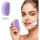 Portable Facial Cleansing Brush, Silicone Waterproof Rechargeable Unisex Facial Face Scrubber with Cleansing, Exfoliating, and Massaging Functions, Electric Facial Cleanser Facial Exfoliator.(Purple)