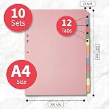 The Paper Shop File Dividers A4 12 Part Pack of 10 Writeable Tabs view 2