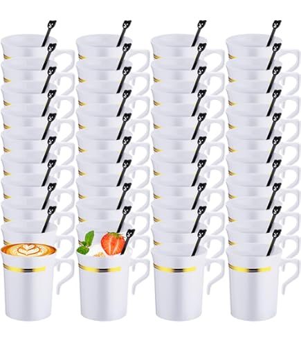 Baderke 24 Pcs Disposable Coffee Mugs With Rim 8 Oz Coffee Mugs