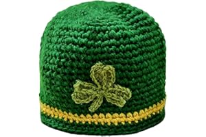 YLZZMDQSZ St Patricks Day Hats, St Patricks Day Beanie Shamrock Knitted Hat, Green Warm Stretchy Winter Hats