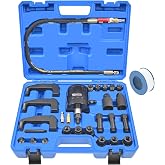 Yuesstloo 28Pcs Pneumatic Diesel Injector Puller Set with Extension Hose | Air Vibration Fuel Injector Removal Tool with Extractor Hammer, Compatible with Bosch Delphi Denso Siemens Diesel Engine