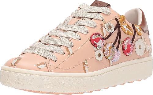 coach c101 low top sneaker pink