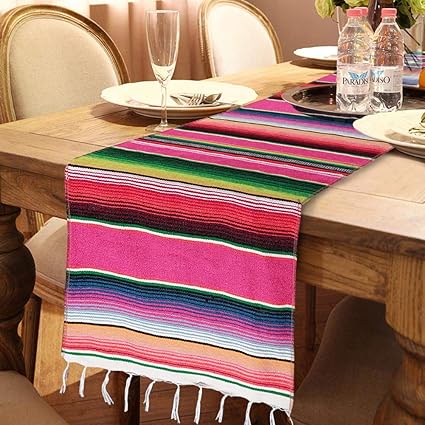 Hokic 2pcs Mexican Table Runner For Mexican Theme Party