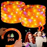 Orange 6 Pack Light Up Party Favors Supplies,Bulk Glow Sticks Bracelet,Necklace Accessories for Kids,Birthday Return Gifts Treats,Easter Basket Goodie Bag Stuffer Fillers for Boys Girls