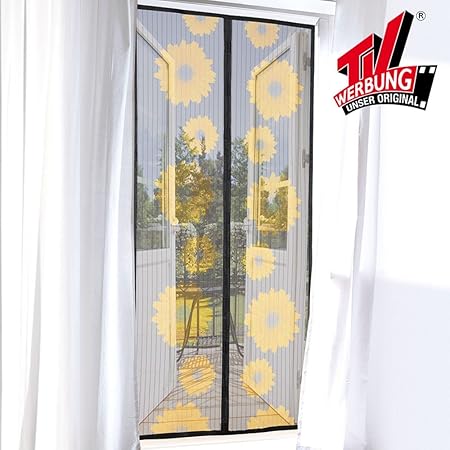 TV Unser Original 03150 Magic Klick Moskitonetz mit Magneten - Motiv: Sonnenblume