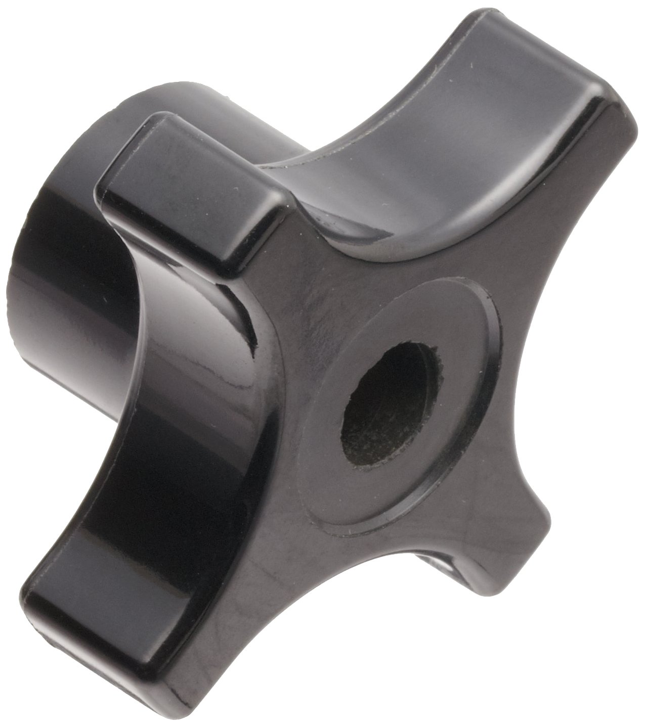 Morton Phenolic Four Arm Knob, Fluted Rim, Threaded Hole, 5/16"18