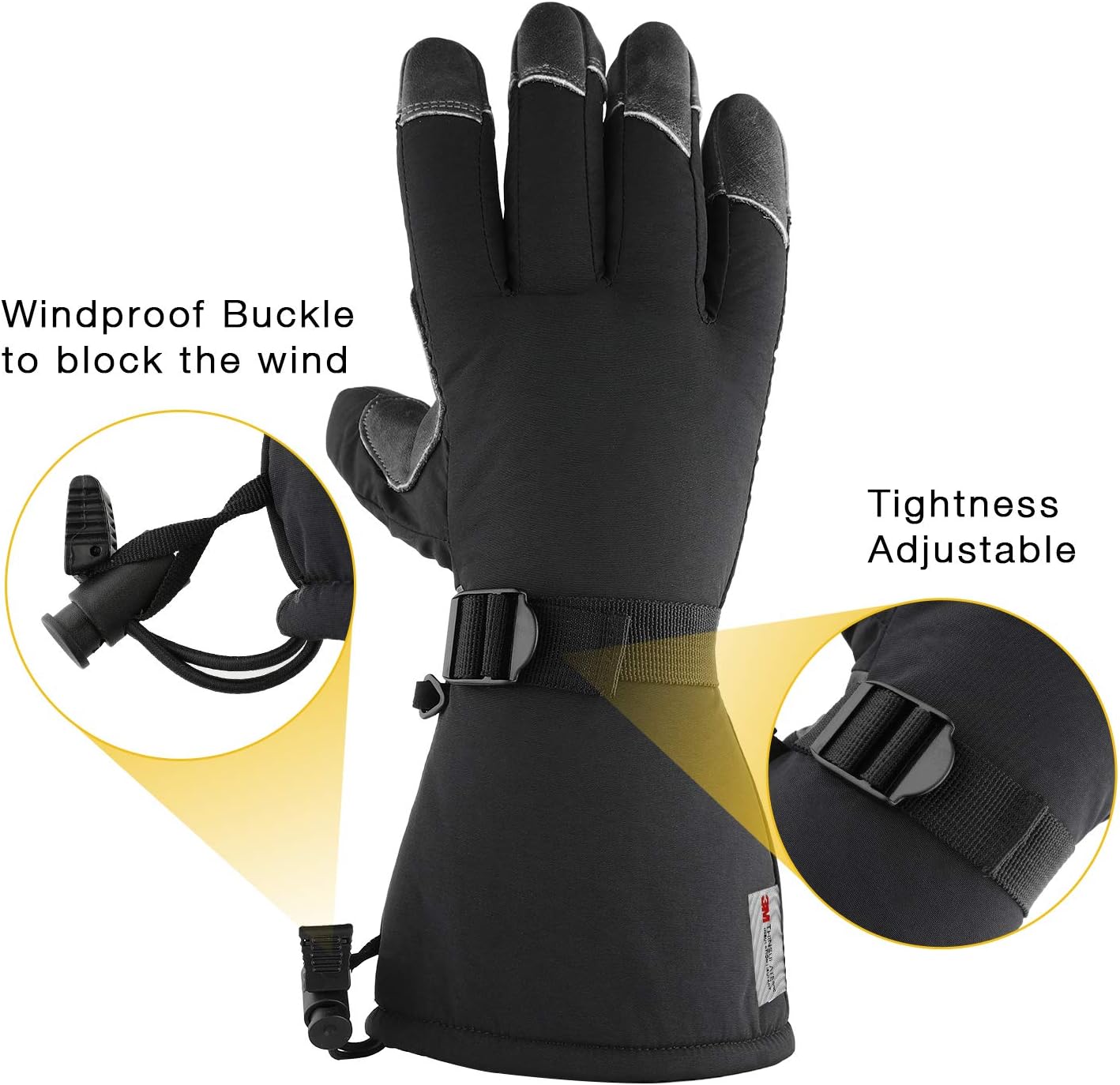 OZERO -30℉ Cold Winter Skiing Snowboarding Gloves for Men and Women Waterproof : Sports & Outdoors