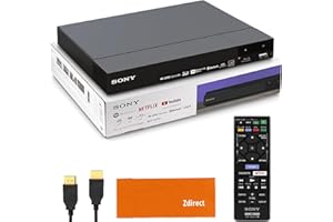 Sony Blu Ray DVD Player with Remote, 3D Streaming, Sony DVD Player BDP-S6700 - Built in Wi-Fi & Bluetooth. Bundle- CD/DVD/Blu Ray Player, Remote, Zdirect HDMI Cable, Lens Cloth