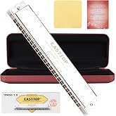 EAST TOP Tremolo Harmonica Key of C, 24 Holes Professional Tremolo Advanced Mouth Organ T2406S 2.0 Harmonica For All Levels, Professionals and Students
