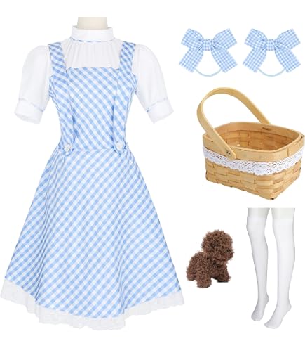 Amazon.com: UAURORAO Women Blue Gingham Dress Halloween Dorothy