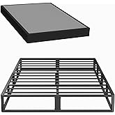 Superay Queen Box Spring, 5 inch Box Spring for Queen Bed, Heavy Duty Metal Bed Frame with Fabric Cover, 3000lbs Max Weight Capacity Bed Base Mattress Foundation, Easy Assembly, Noise Free, Black