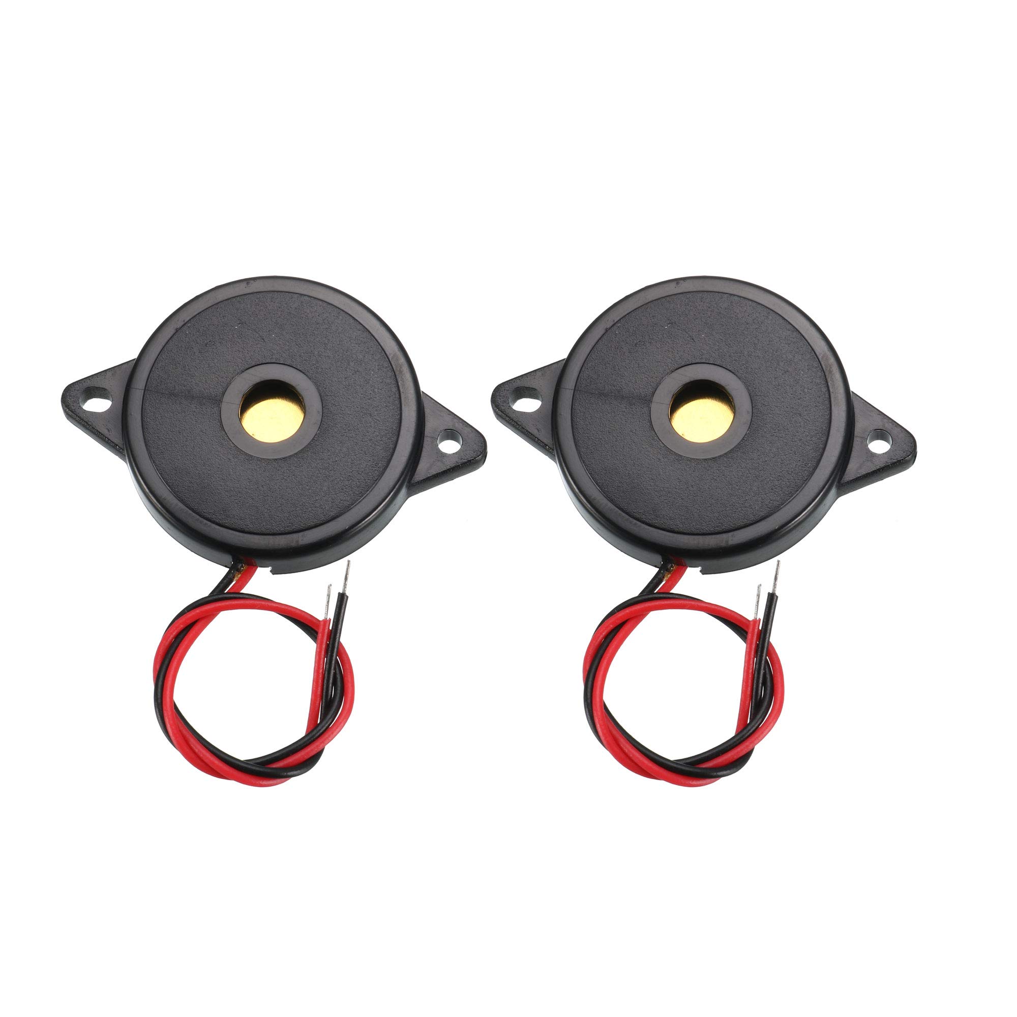 sourcingmap 2Pcs DC 3-24V 2-Wired 85dB Sound Passive Electronic Buzzer Alarm Black