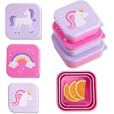Wildkin Nesting Food Containers for Kids, Set of 3, Unicorn | airtight, stackable, BPA-free containers that are microwave- and dishwasher-safe, ideal for kids&rsquo; meals and snacks.