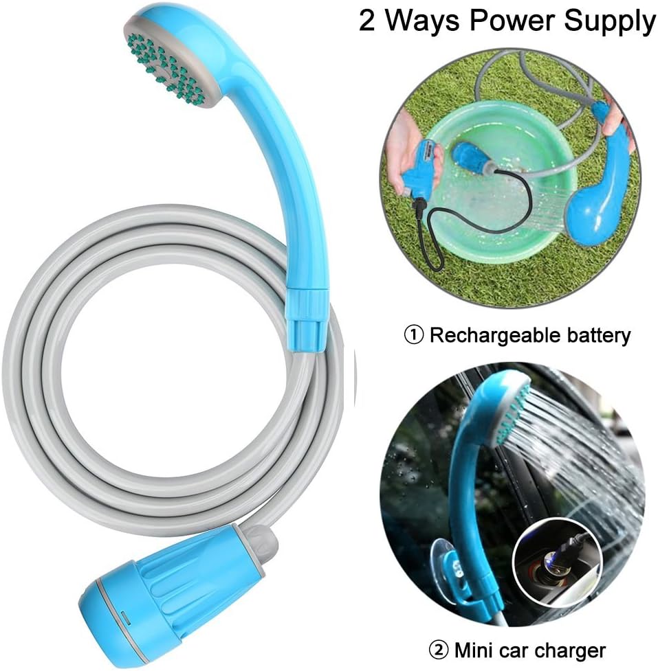 YRHome Camping Dusche Akku - Tragbare Outdoor Dusche Mit 2200mAh Akku