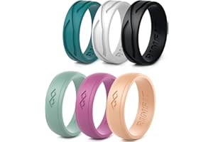 Rinfit Silicone Rings for Women and Men - Silicone Wedding Bands Sets for Him and Her - 4Love Collection Rubber Wedding Rings - Patented Design
